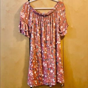 Floral Off-the-Shoulder Xhilaration Dress
